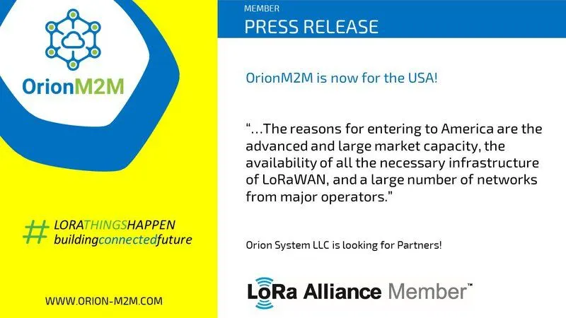 OrionM2M® is now for the USA!